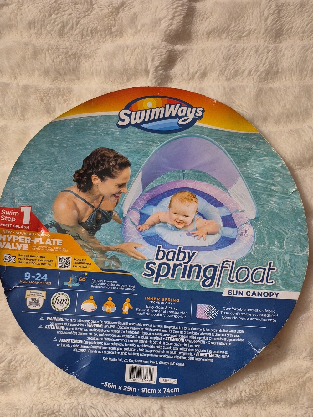 SwimWays Baby Spring Float with Sun Canopy - Purple